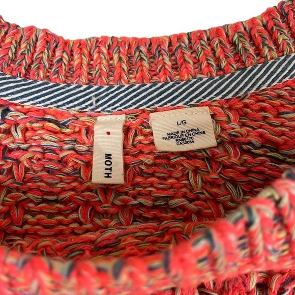 Anthropologie Moth Coral Marled Swing Sweater Large - Picture 10 of 15